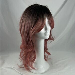 WIG Pink Wavy Ombré LONG 24" Synthetic High Quality